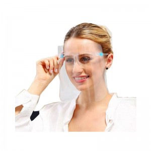 واقي نظارات واقية للوجه قابلة لإعادة الاستخدام ومضاد للضباب واقي للوجه واقي بلاستيكي مع نظارات